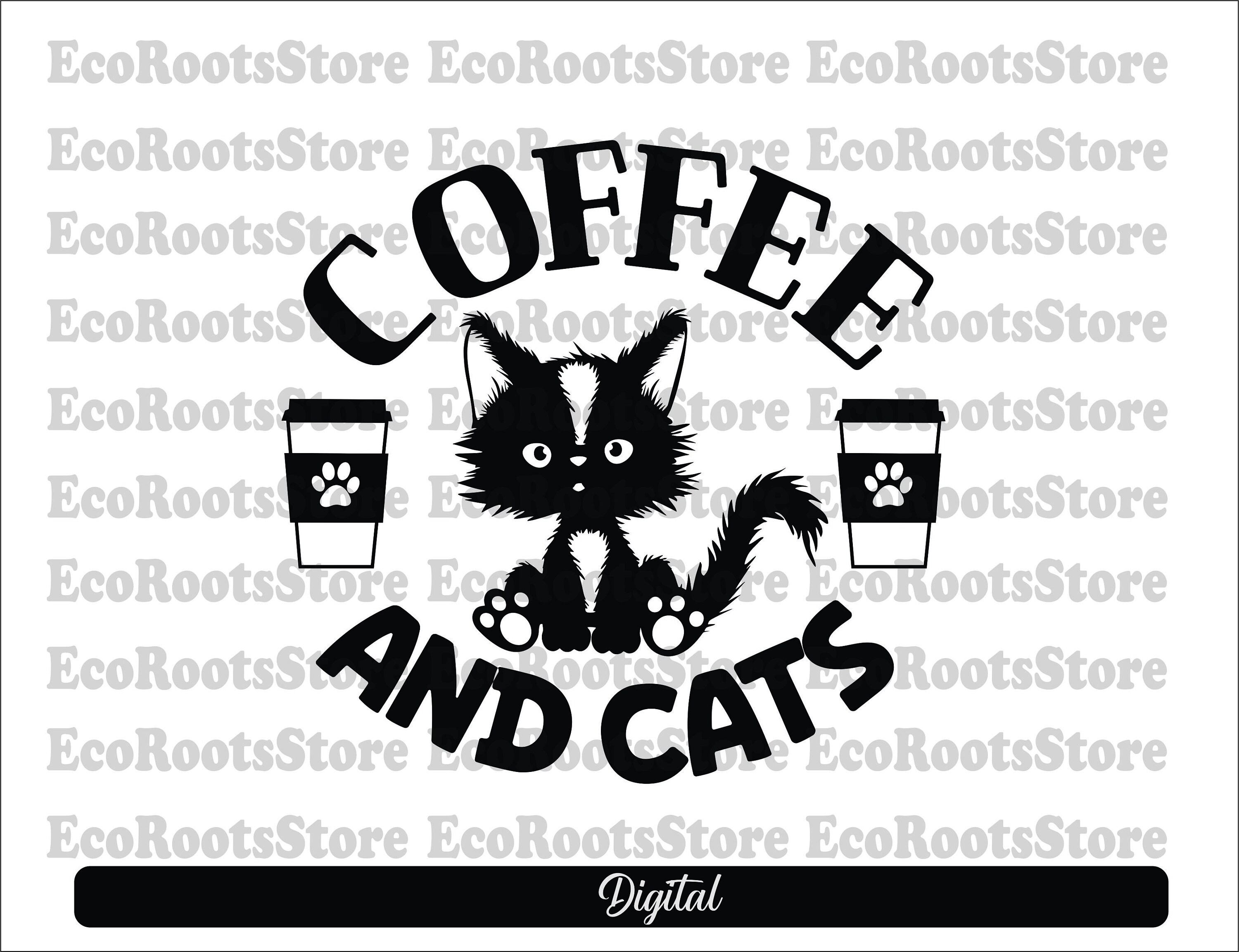 COFFEE CAT SVG, Coffee Svg, Cat Svg, Cat Sticker, Cat Mugs Svg, Cat