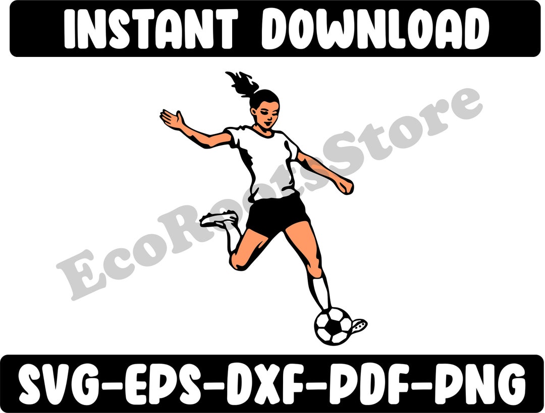 Girl Football Svg Eps Dxf Pdf Png Instant Download Design Cutting File