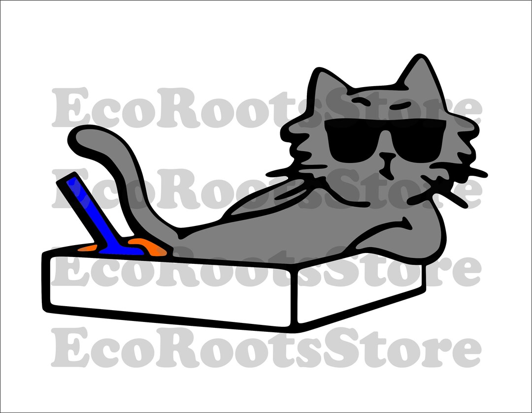 CAT RELAX SVG Png Digital Prints Sticker Car Instant Download Eps Pdf