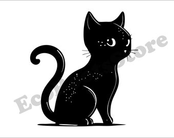 CAT GIRL SVG Instant Download Digital Prints Cut file Silhouette Cricut Tshirt Design cat Decal Printer Mugs Eps Png Pdf Dxf Cat Decal