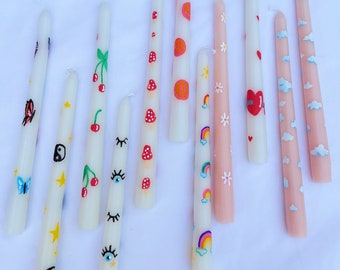 Handpainted taper candles