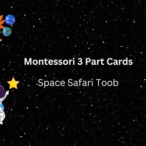 Space Toob Safari LTD - Cartes flash Montessori en 3 parties - Imprimable à la maison pour des activités éducatives stimulantes - Avec descriptions