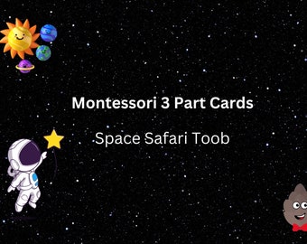 Space Toob Safari LTD - Montessori 3-częściowe karty flash - do wydrukowania w domu, do angażujących zajęć edukacyjnych - z opisami