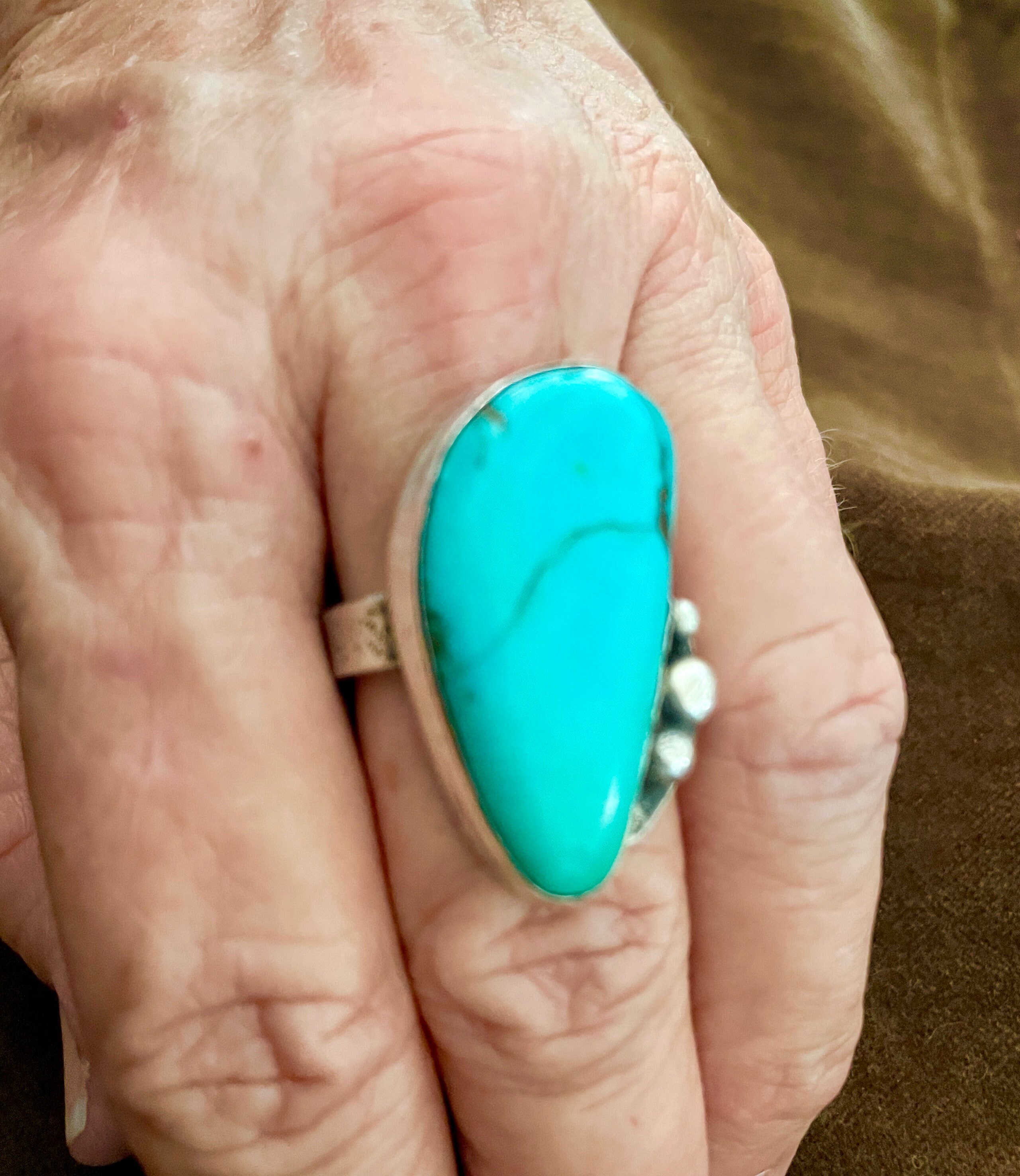Vintage Navajo Turquoise and Sterling Silver Ring - Etsy