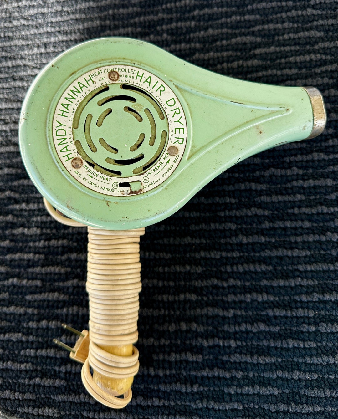 レトロドライヤーHandy-Hannah Electric Hair Dryer Vintage Retro Handy Hannah 1950s Electric Hair Dryer 215