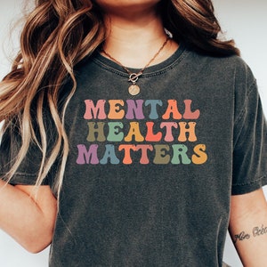 Mental Health Matters Shirt, Inspirational Self Care Tee, Positive Awareness TShirt, Retro Mental Health Top, Anxiety Support Gift
