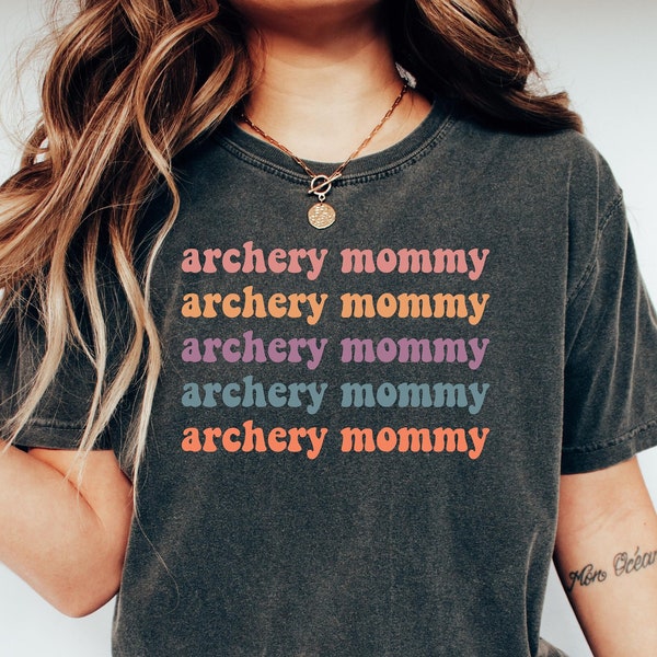 Comfort Colors Archery Mommy Shirt, Custom Archery Mom Tee, Retro Gift for Archery Mom, Mom Tee Shirt, Mother's Day Tee, Gift for Her