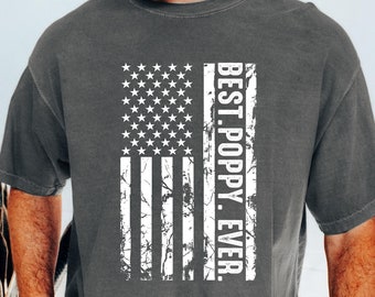 Comfort Colors Best Poppy Ever T-shirt, Retro Poppy T-shirt, Personalized Poppy Tee, Patriotic Poppy T-shirt, Gift for Poppy