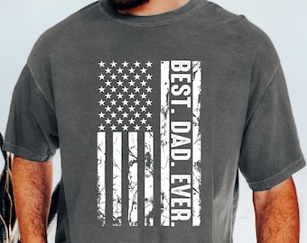US Flag Dad Shirt, Comfort Colors Patriotic Tee