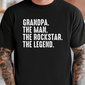 Rockstar Grandpa Shirt, The Rockstar The Legend Tee, Funny Grandpa Band Gift, Guitar Grandpa Tee, Cool Grandpa Music Shirt, Comfort Colors