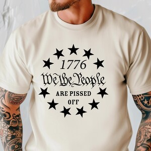 1776 We The People Shirt, Comfort Colors Patriotic Tee, Political USA Flag Shirt, Bold 4th of July T-Shirt for Men, Freedom Graphic Tee