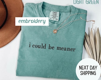 Comfort Colors® Embroidered I Could Be Meaner Shirt