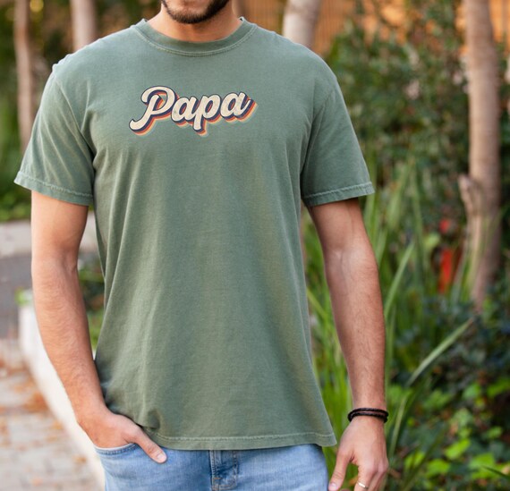 Comfort Colors Retro Papa Shirt, Vintage Dad Tee, Papa Gift, Father's Day Shirt, Papa Pride Shirt, Grandpa Shirt, Retro Grandad T-shirt