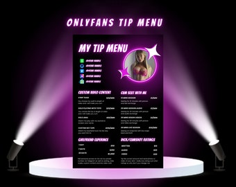 Onlyfans Tip Menu Editable Template Canva - Etsy