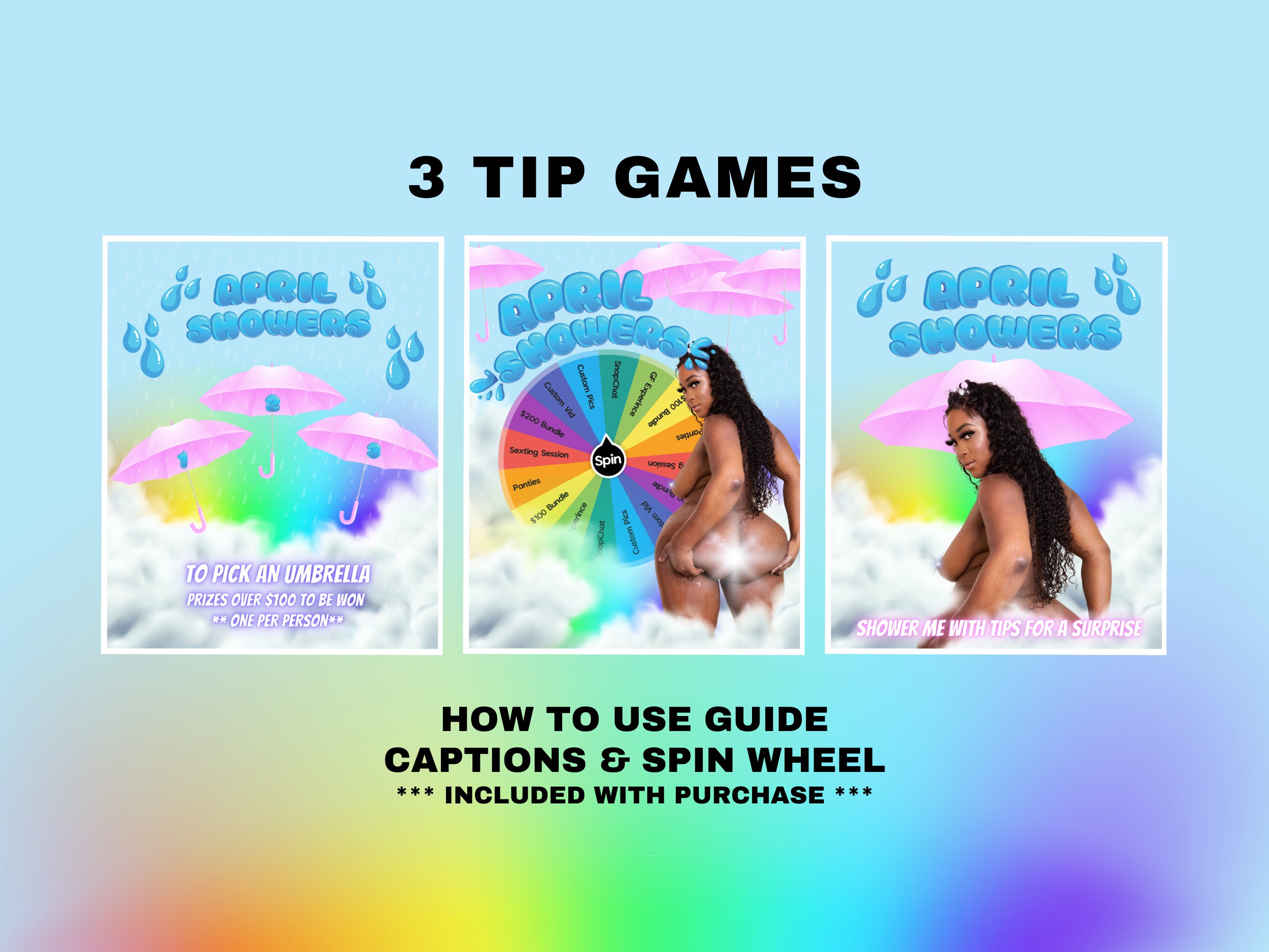 April Showers, April Onlyfans, Onlyfans Tip Game, Tipping Game, Spin