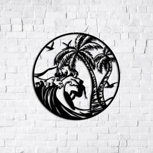 Surfer Metal Wall Art, Surfer Metal Art, Surfer Gift, Gift for Him, Surfer Wall Deco, Christmas Gift, Gift for Surfer, Surfer Wall Art Decor