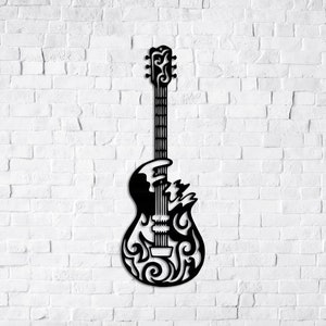 Guitar Metal Home Decor, Guitar Metal Wall Art, Gift for Musicians, Music Lover Gift, Music Christmas Gift, Guitar Lovers Gift, Guitar Art