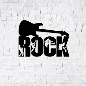 Guitar Metal Wall Art, Guitar Metal Home Decor, Musicians Gift, Guitarist Gift, Music Lover Gift, Music Christmas Gift, Gift for Rock Lovers