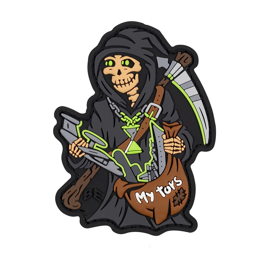Skeleton Reaper PVC Patch, Glows, 3D, Velcro Back - Etsy UK