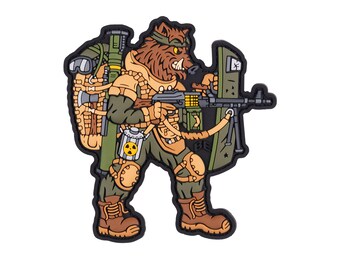 Boar patch PVC, 3D, chevron, velcro patch, blue, boar, colored patch, rubber patch, lasting, limited edition patch, pvc.