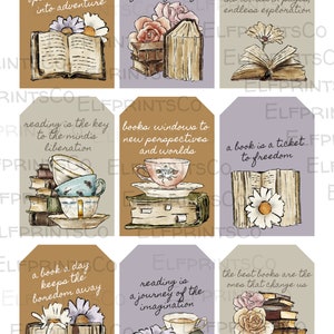 Printable Gift Tags for Book Gifts | Book Lover Gift Tags, Cottagecore ...