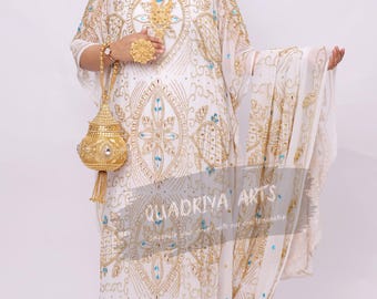 Free gift bag with Asli Bridal Dirac, White / Bridal Dirac / Somali cultural diraac / Modest / Bride dress Nigerian George , African George,