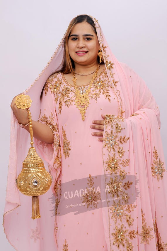 Pink Somali Dirac Dress Luxury Chiffon Wedding Dress Ireland