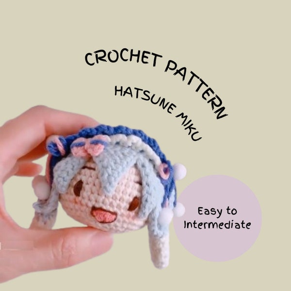 Hatsune Miku Inspired Crochet Pattern, Cute Anime Character Pattern, Girl Doll with Pony Tail Pattern, Valentine’s Day Gift