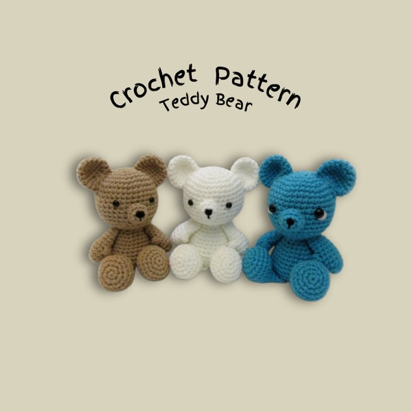 Teddy Bear Crochet Pattern, PDF pattern, Bear Pattern, Crochet Pattern