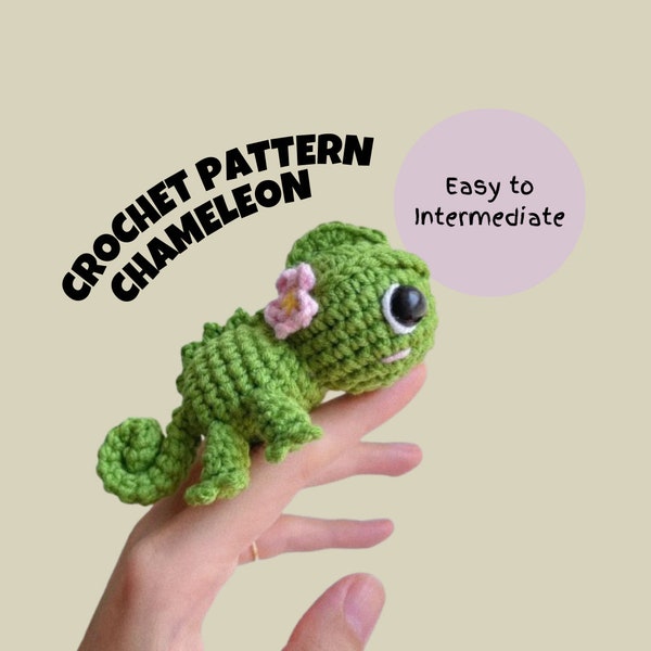 Chameleon Crochet Pattern Green Chameleon Amigurumi Pattern Crochet Animal Cartoon Pattern Crochet Reptile Lizard Cute Baby Shower Gift