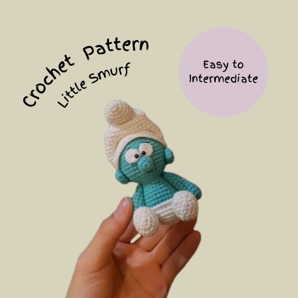 The Smurf Crochet Pattern, PDF pattern, Tiny Blue Smurf Pattern, Cute Amigurumi Crochet Pattern