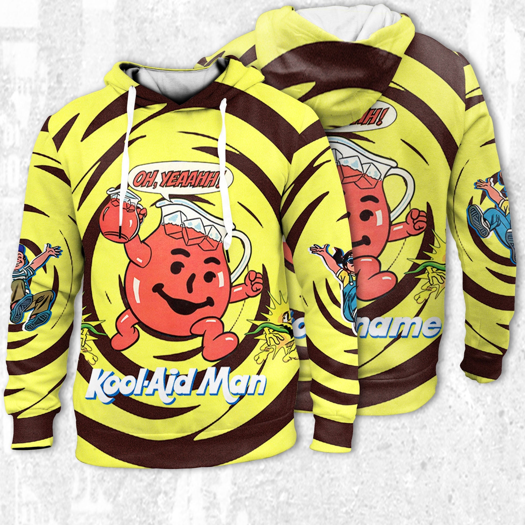 Discover Kool Aid Man Spiral Custom Vintage, Personalized Tropical Punch Kool Aid Man Hoodie