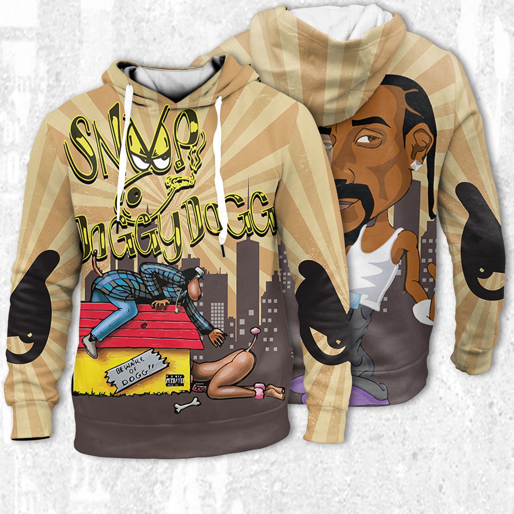 Discover Snoop Doggy Dogg Vintage vintage comic Vintage 90's Style Hoodie 3D, Retro Snoop Dogg Shirt