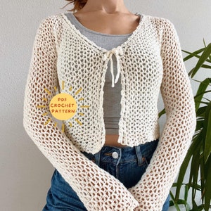 Nellie cardigan pattern/Crochet cardigan pattern/ Crochet summer top/ Crochet lace blouse/ easy beginner pattern