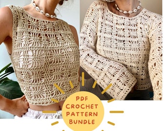 Sunny side up pattern bundle 20% off/ crochet sweater / crochet tank top/ crochet summer patterns/
