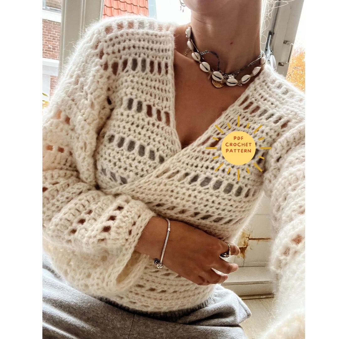 Island Wrap Top Crochet Pattern/crochet Cardigan Pattern/ Easy Beginner ...