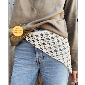 Cierra hip scarf/ bandana crochet pattern/ Crochet lace hip scarf/ Juuulmakes