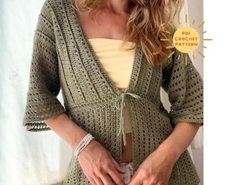 Olivia cardigan crochet pattern/ Crochet summer top tutorial/ crochet tutorial from juuulmakes
