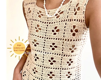 Island Dress pattern/summer crochet top/ Step by step tutorial/ No seaming / Easy beginner / Crochet Top/ Crochet lace mesh dress