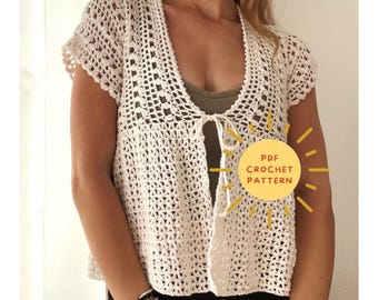 Gia cardigan crochet pattern/ Crochet tutorial with pictures/ Crochet blouse/ Juuulmakes patterns