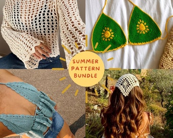 Summer pattern bundle 10% discount// Summer crochet patterns// Easy beginner crochet pattern//