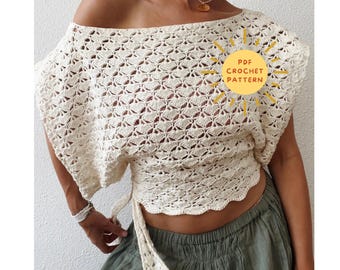 Noa Blouse crochet pattern/ Crochet summer top/ Crochet tutorial with pictures/ Made to measure