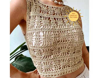 Sunny side up tanktop// crochet pattern top/ summer crochet pattern/ easy beginner friendly