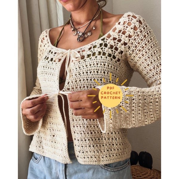 Patrón de crochet para cárdigan Laura/ Tutorial de crochet de juuulmakes