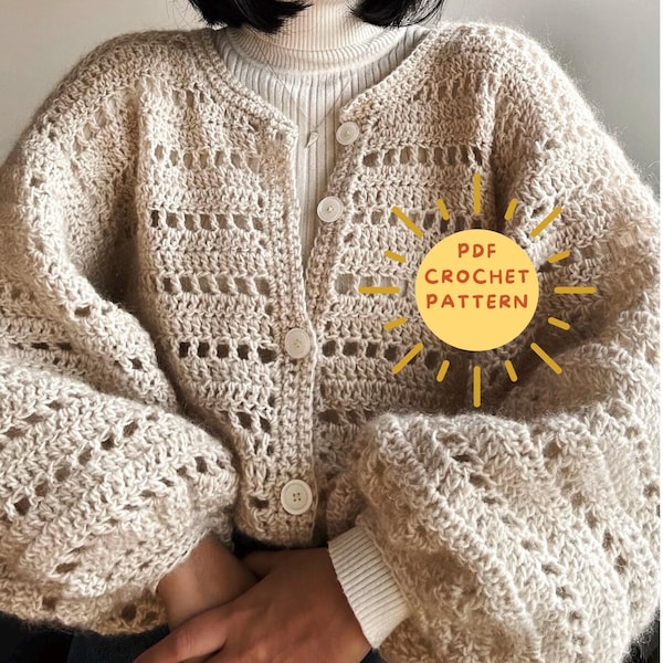 Eternal seasons cardigan/ Crochet winter cardigan pattern/ Crochet no sew pattern/ Crochet sweater/ Crochet mohair cardigan/