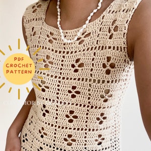 Crochet Top PATTERN // Coffee Date // Adjustable Twist Open Back Crochet  Tee Novice Crochet Pattern for ANY SIZE 