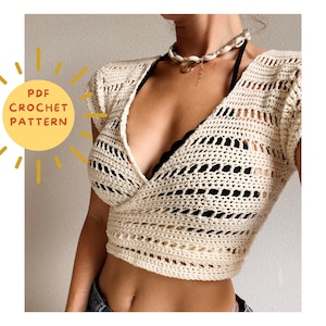 Island Wrap Top Crochet Pattern/Crochet Cardigan Pattern/ Easy Beginner tutorial/ Crochet summer top pattern/ No seaming