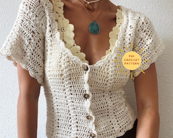 Anna cardigan crochet pattern/ Crochet tutorial with pictures/ Crochet blouse