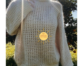 Rory sweater crochet pattern/ Crochet sweater raglan/ Easy crochet tutorial with videos