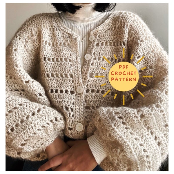 Eternal seasons cardigan/ Crochet winter cardigan pattern/ Crochet no sew pattern/ Crochet sweater/ Crochet mohair cardigan/